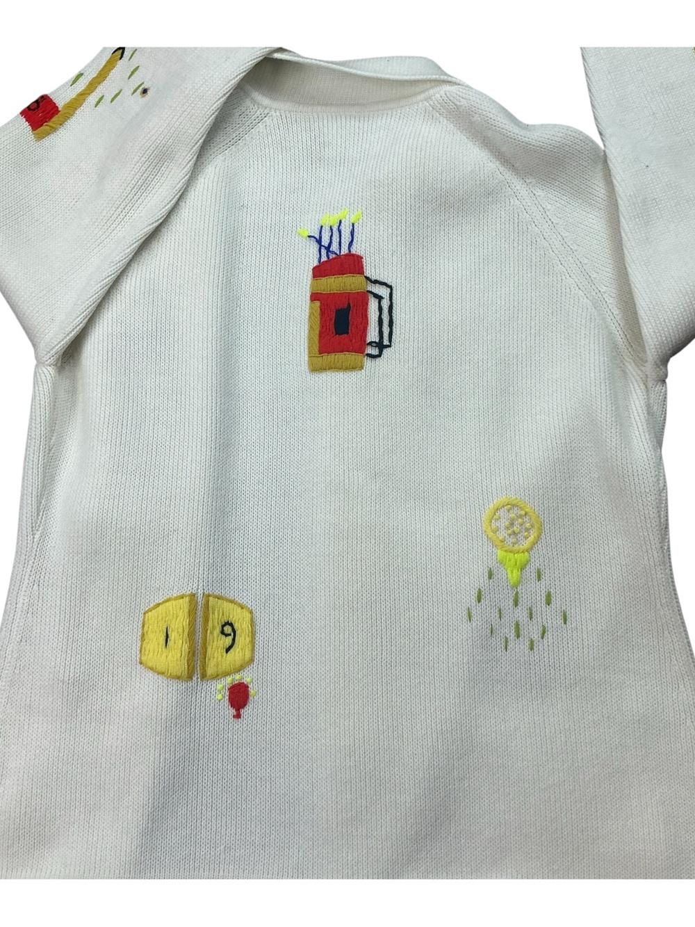 Vintage 1960s LeRoy Golf-Themed acrylic stitched Cardigan Sweater women’s S/M - Picture 6 of 6